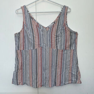 Women's Tribal Jeans Striped Tank Top Size L